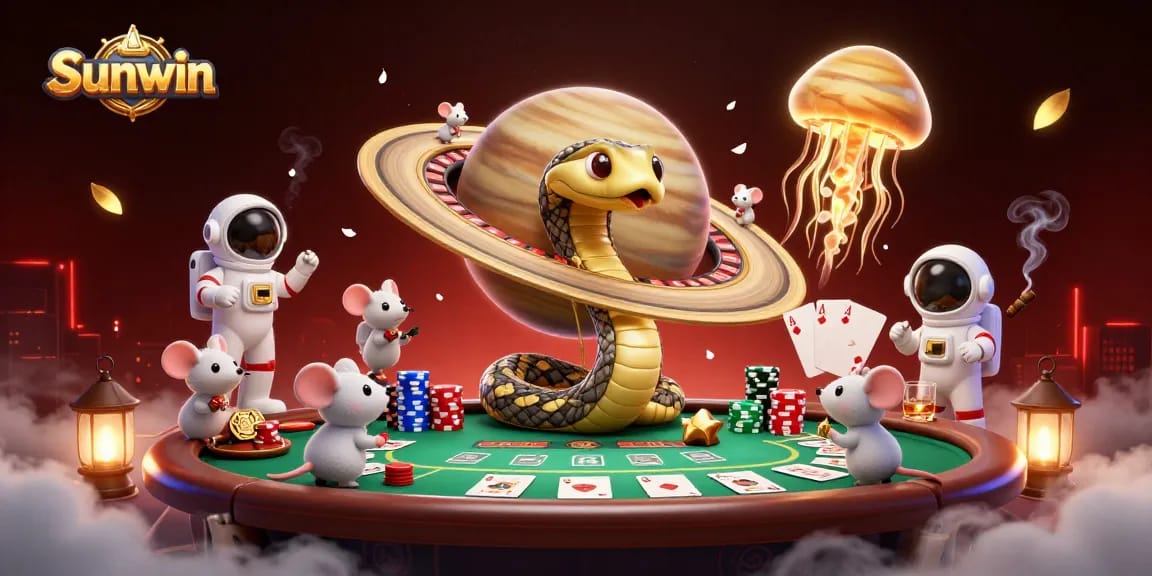 Sunwin offers immersive betting experiences with dazzling games and dynamic scenes encapsulated in this vibrant illustration.