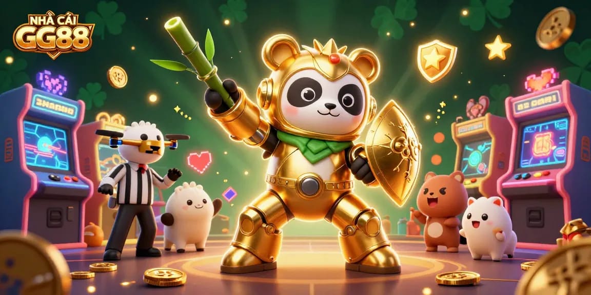 Experience thrilling gaming with NHÀ CÁI GG88 in this dynamic 3D casino illustration.