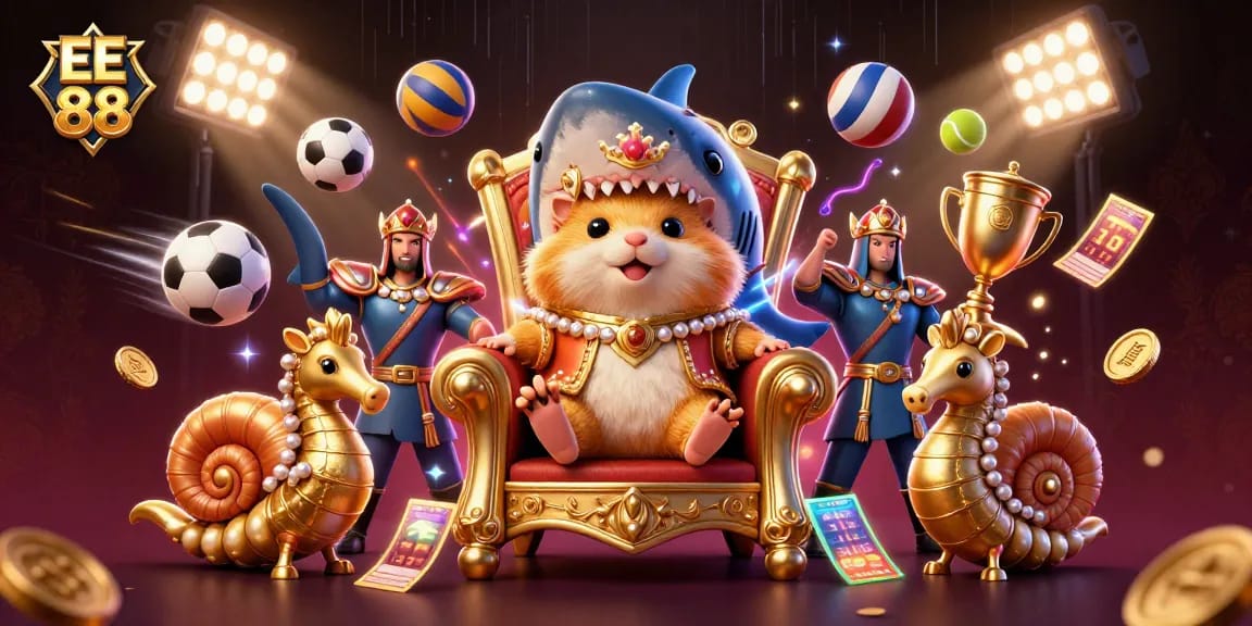 Engage with EE 88's vibrant casino scene featuring characters and dynamic game elements.