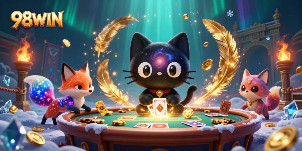 Explore thrilling casino games with 98WIN's cosmic charm and vibrant 3D characters.