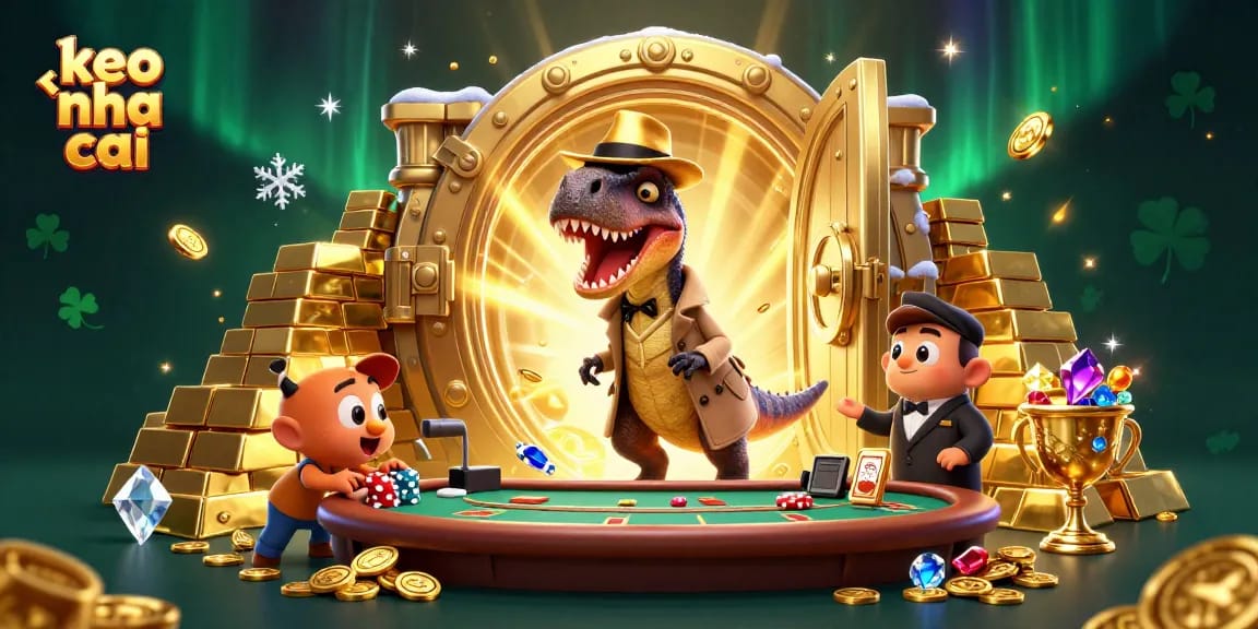 Place your bets with keo nha cai, while the velociraptor sneaks chips at the blackjack table.