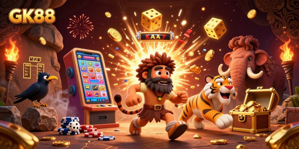 Experience thrilling wins at GK88's vibrant casino scene with dynamic gaming elements and rich visuals.