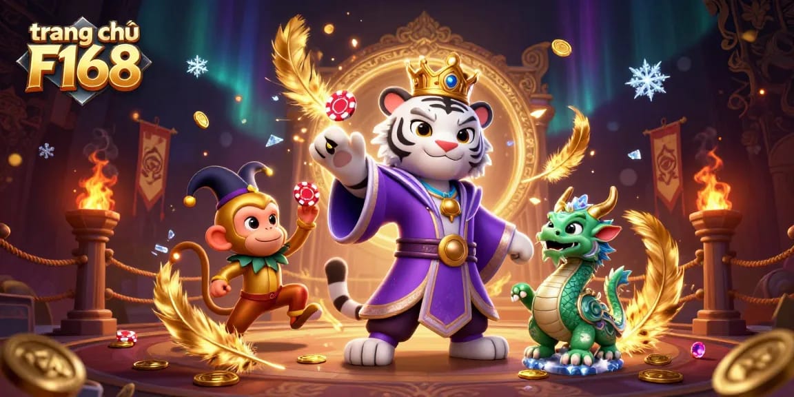 Experience excitement with trang chủ F168, showcasing dynamic characters and vibrant casino elements.