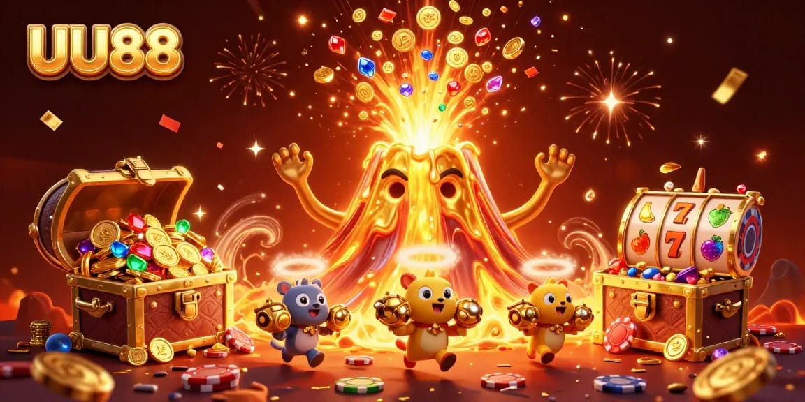 Experience the thrill of UU88's exciting world with a bustling casino atmosphere full of treasures.