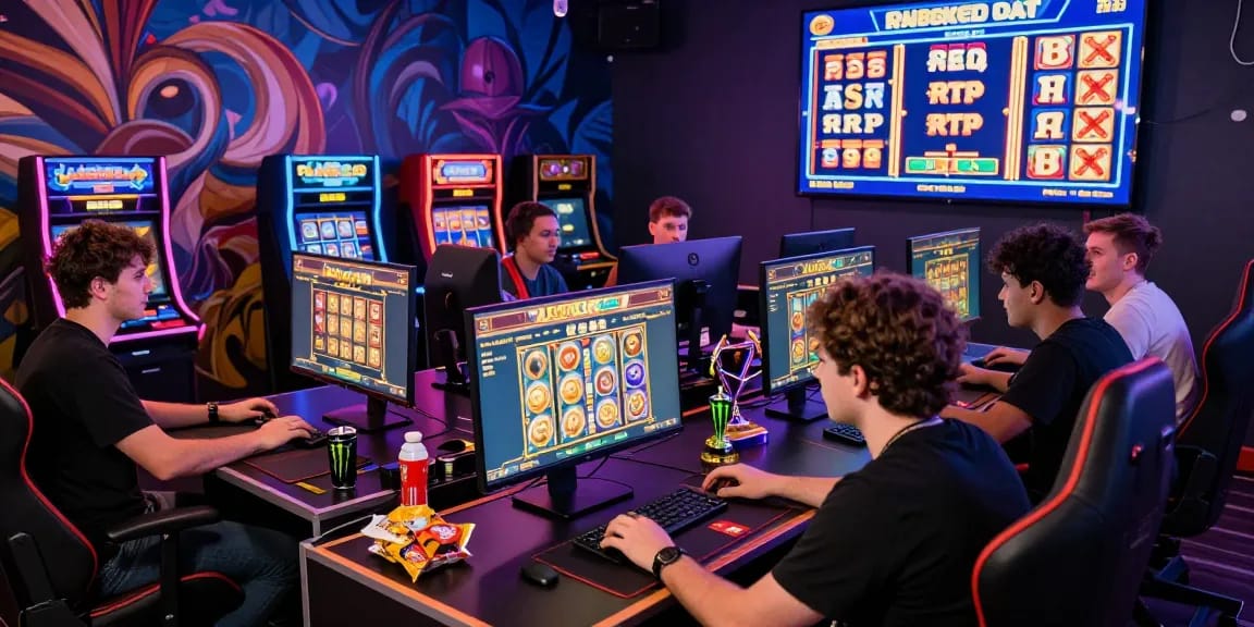 Playbook88 online gaming scene with players enjoying high RTP slot games in an engaging setting.