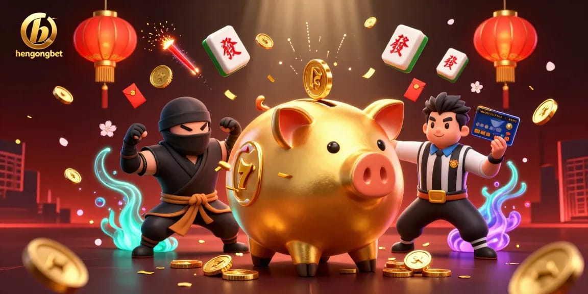 Engage in the excitement of hengongbet with vibrant casino action, featuring characters amidst thrilling game elements.