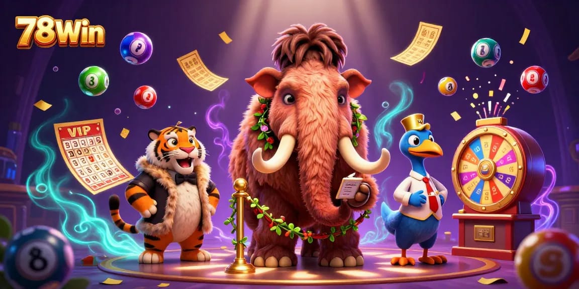 Experience excitement at 78Win with vibrant games and lively characters in a 3D casino atmosphere.