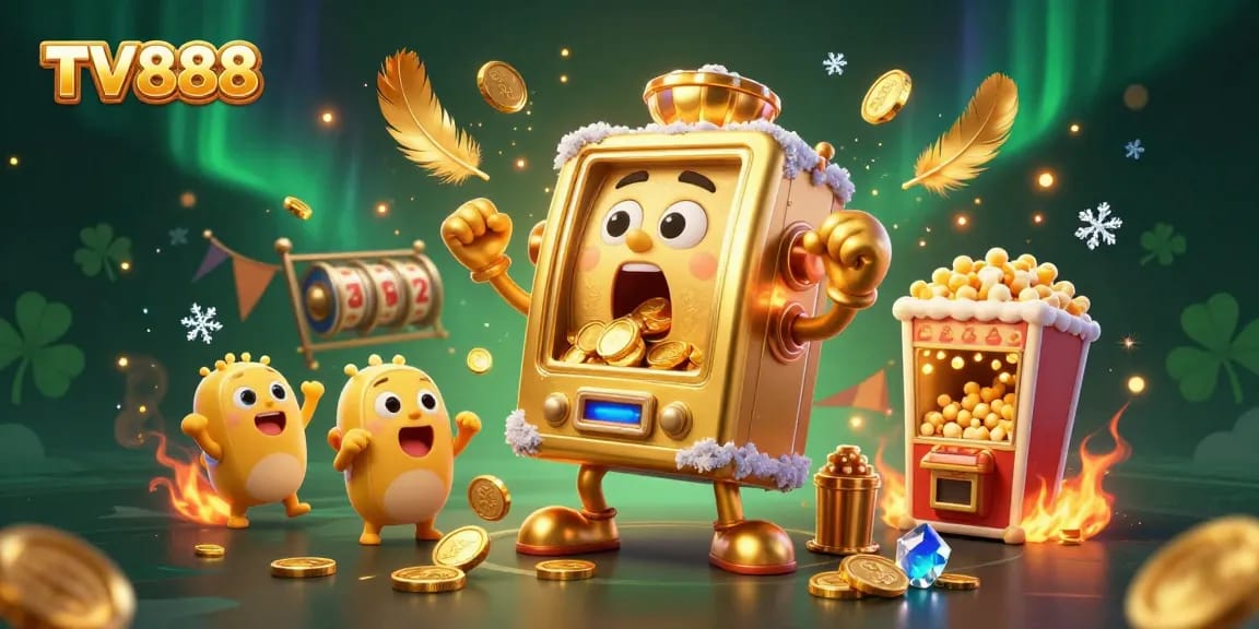 Experience the excitement of TV888 with lively slot machines celebrating a jackpot win!