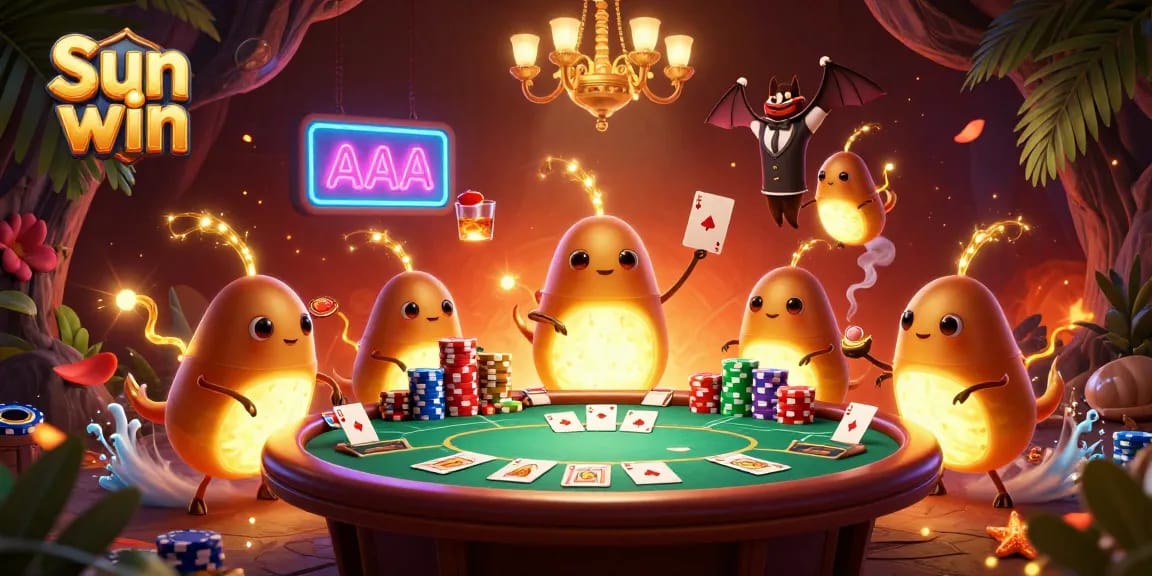 Engage in thrilling casino action with Sun win's vibrant glowworm scene full of poker excitement.