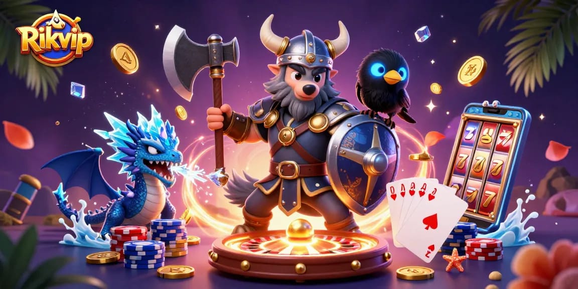 Rikvip showcases thrilling casino adventures with lucky characters and dazzling game elements.