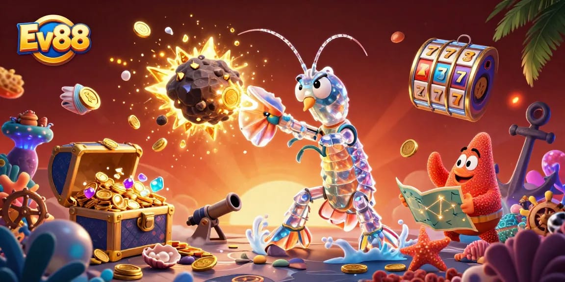 Ev88 offers thrilling casino experiences featuring vibrant samurai shrimp and exploding treasures.