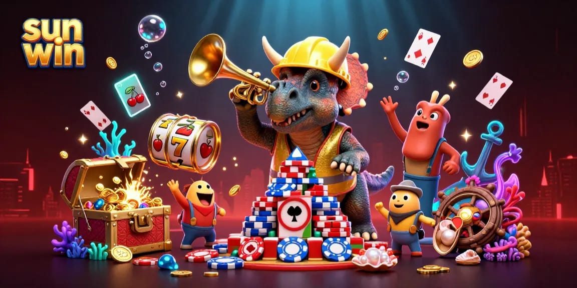 Engage in thrilling wins with sun win's vibrant casino experience illustrated dynamically.