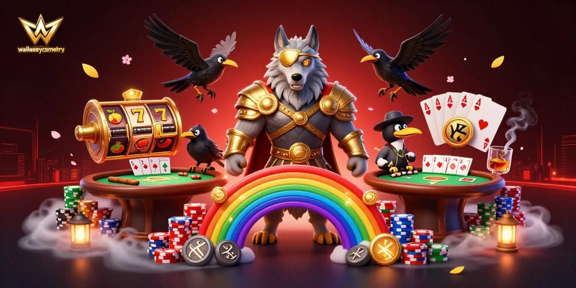wallaseycemetery casino scene featuring Odin wolf, ravens, and slot reels action