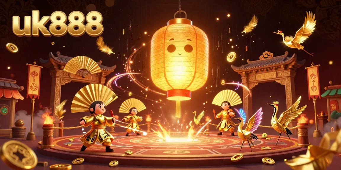 Engage in thrilling gameplay with uk888 at a vibrant night market casino scene, showcasing rich elements.