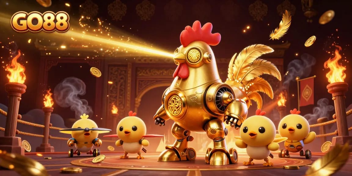 Engage with GO88 in an exciting online casino adventure featuring dynamic 3D characters and gaming elements.