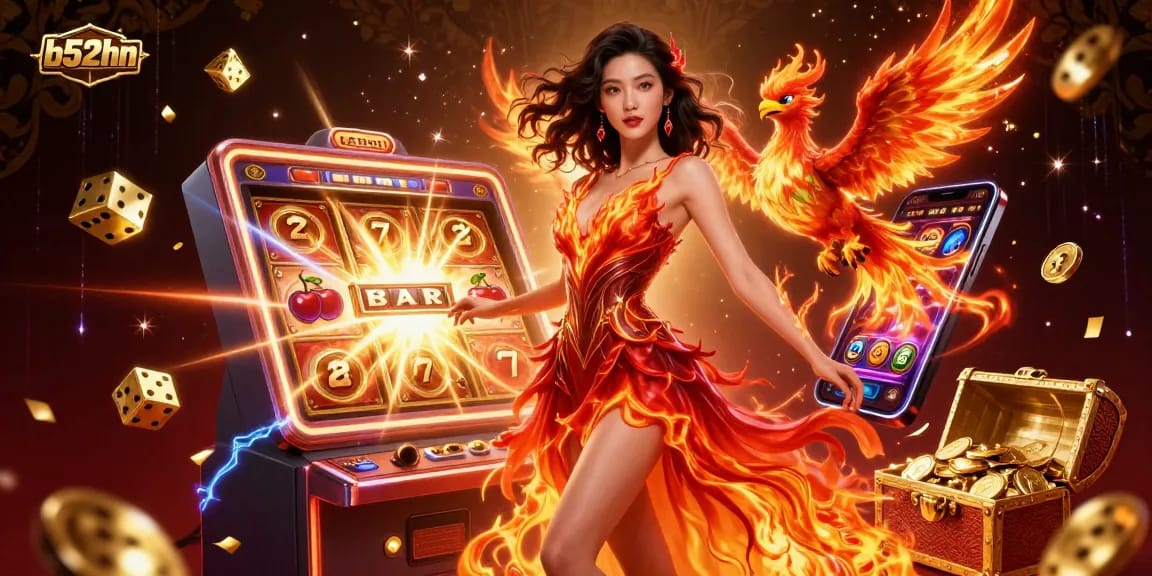 Bettors experience thrilling gameplay with b52hn in a vibrant, dynamic casino scene filled with winnings and energy.