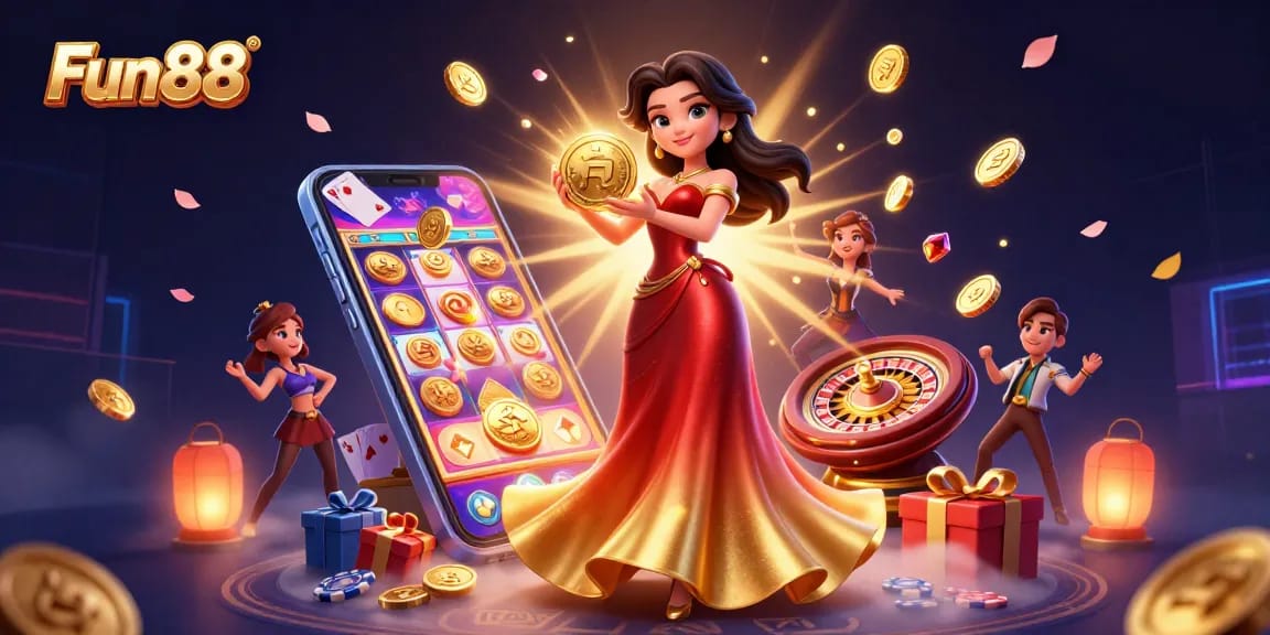 Win big at Fun88 with an exciting 3D casino illustration showcasing thrilling gaming elements.