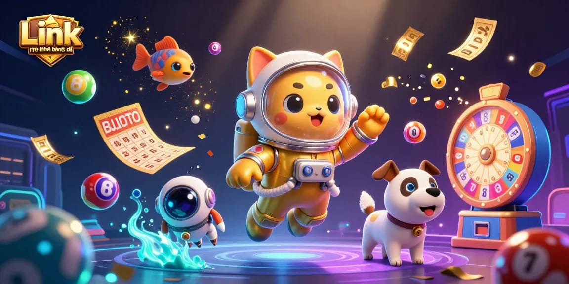 Experience the exciting action of Link phát trực tiếp bóng đá hôm nay with vibrant lottery elements in a detailed 3D scene.