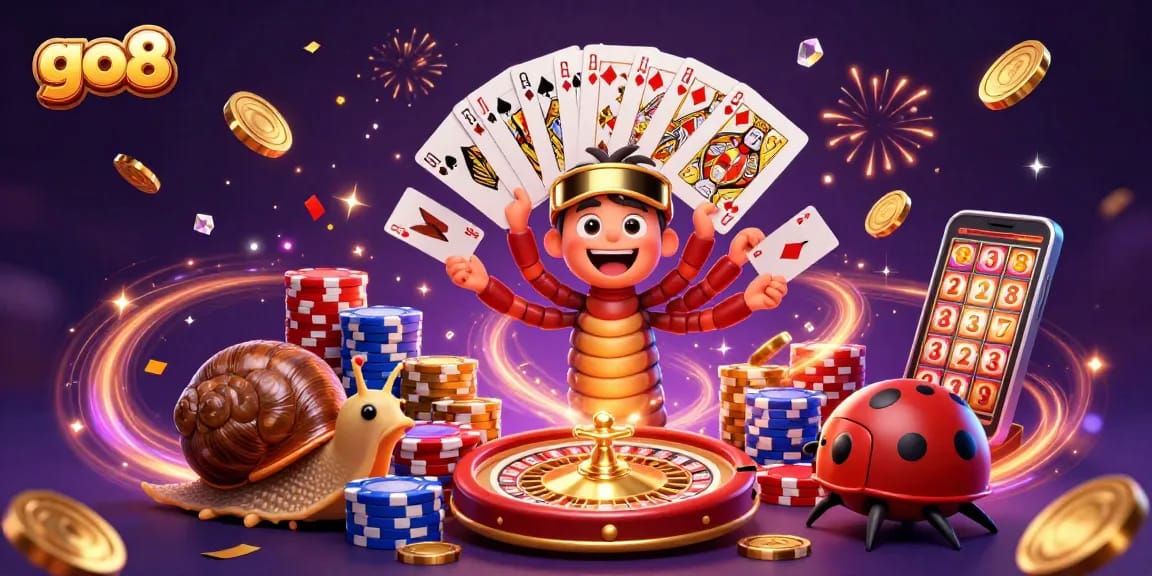 Experience thrilling gameplay at go8 with vibrant casino elements and a dynamic dealer scene.