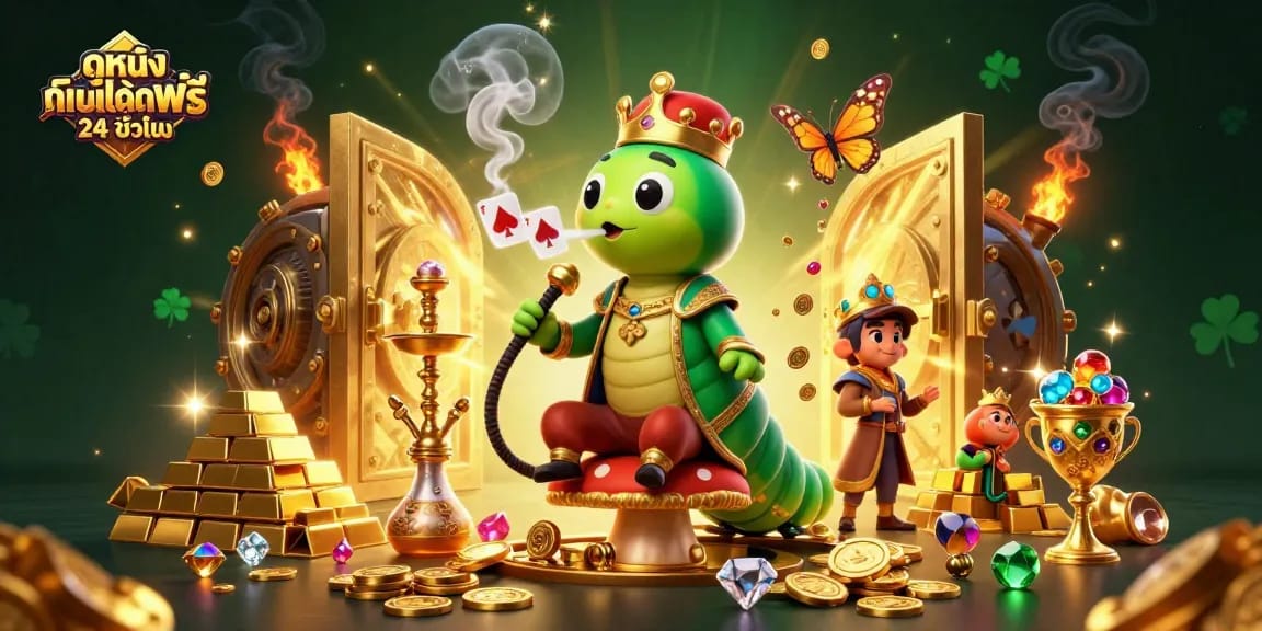 Experience ดูหนังออนไลน์ฟรี 24 ชั่วโมง with a vibrant casino-themed scene filled with treasures.