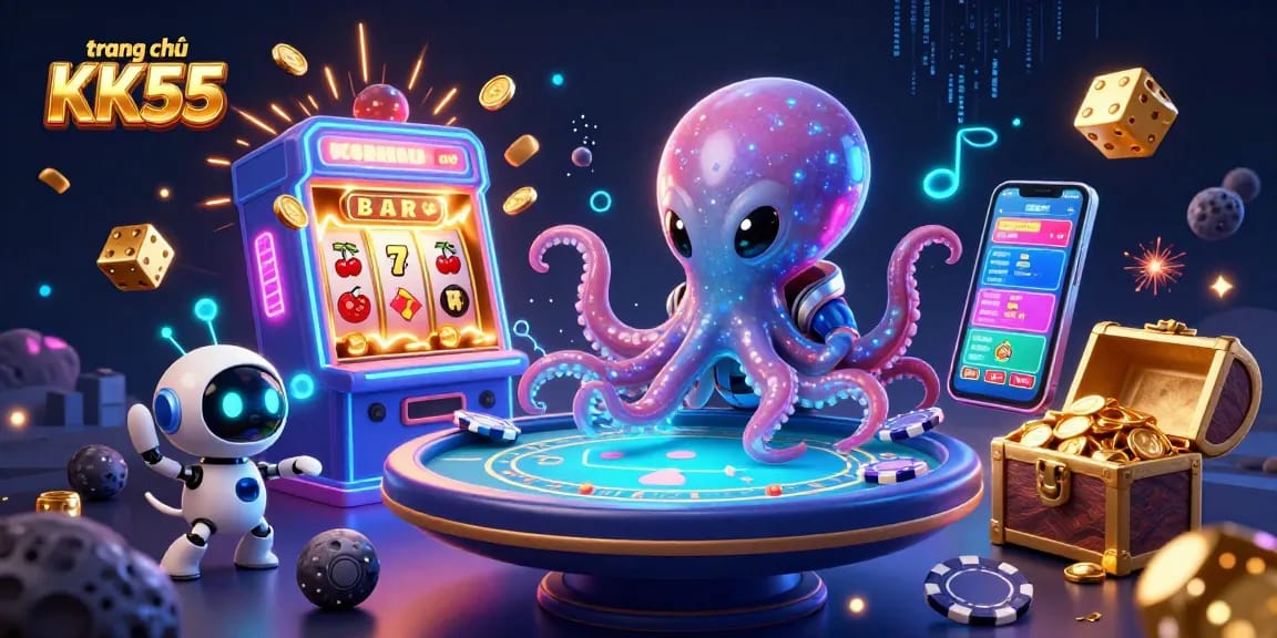 Engage in thrilling games at trang chủ KK55 with vibrant slots, robots, and aliens.