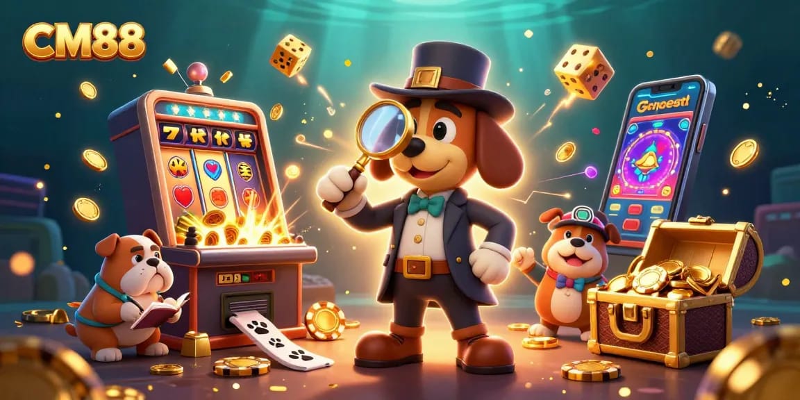 Win big at CM88 with animated characters uncovering treasures and casino excitement.