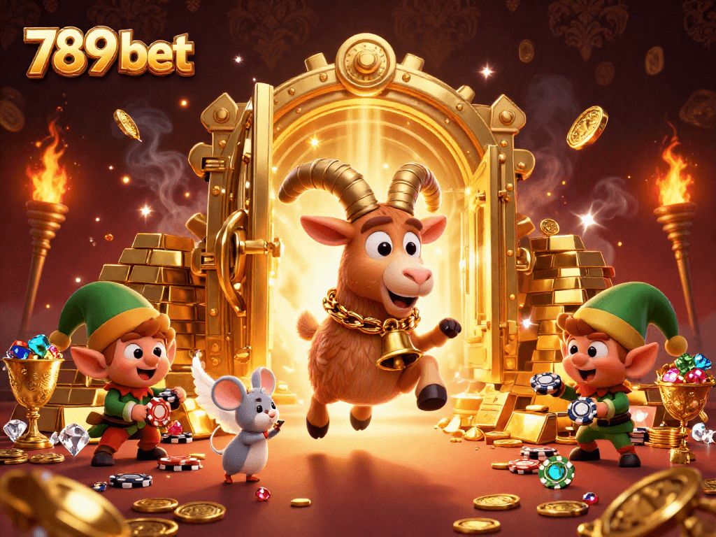 Experience thrilling 789 bet action as mischievous gremlins steal chips in a vibrant casino scene.