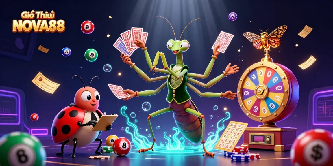 Engaging visual showcasing Giới Thiệu NOVA88 with characters and dynamic gambling elements creating a vibrant casino atmosphere.