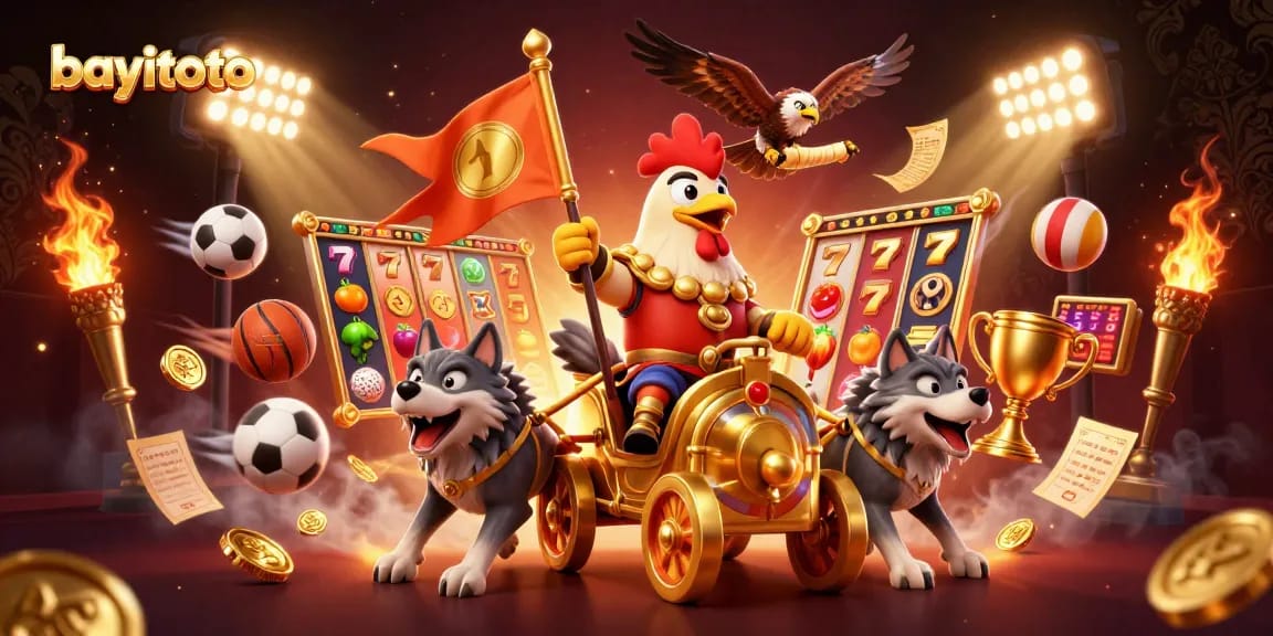 Experience thrilling gameplay at bayitoto with high-quality illustrations of energetic characters and dynamic slot symbols.