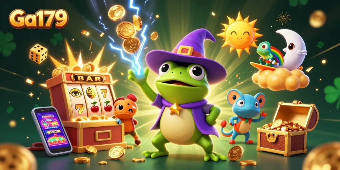 Experience thrilling bets at Ga179 with dynamic golden coin storms and vibrant casino elements.
