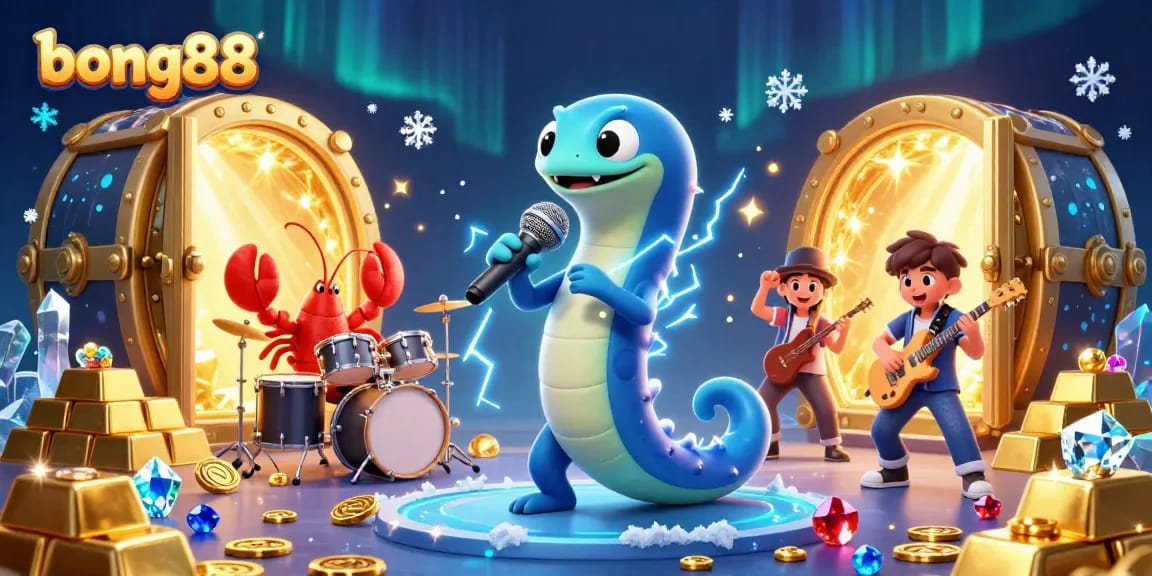 Engage in thrilling gameplay at bong88, featuring an electric eel DJ in a vibrant underwater casino.