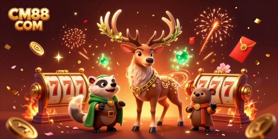 Engage with CM88 COM's thrilling slot games amidst a vibrant 3D fantasy scene.