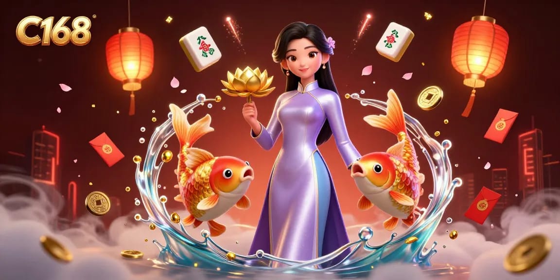 Engage with C168 through exciting casino games in an enriched vibrant illustration.