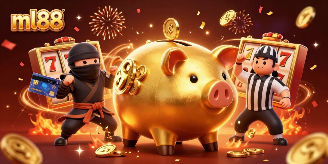 Experience thrilling slot action with ml88's dynamic casino scene featuring vibrant characters and elements.