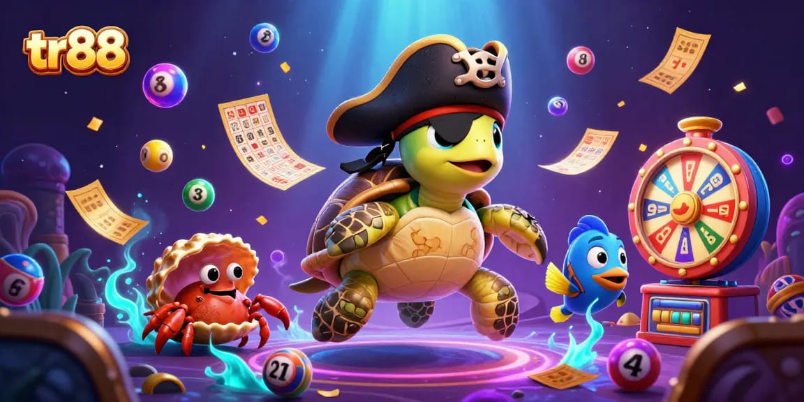 Engage with tr88's thrilling gambling experience surrounded by vibrant casino elements and characters.