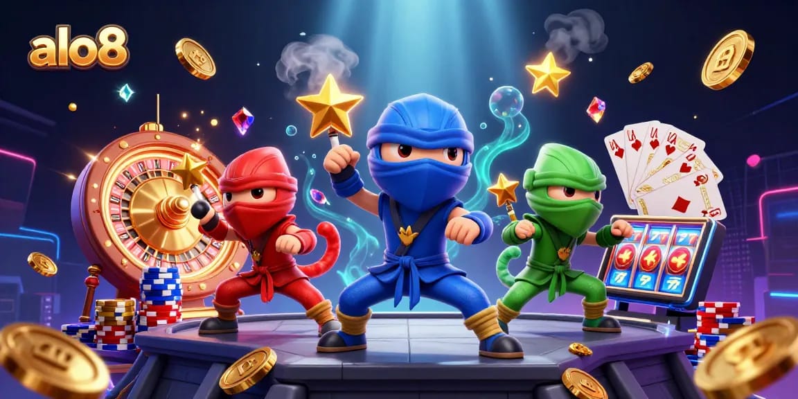 Experience thrilling gameplay with alo8 featuring vibrant chameleons in a dynamic gambling scene.