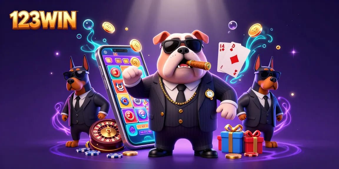 Winning at 123WIN with colorful games and exciting prizes in an engaging casino scene