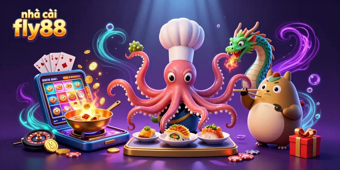 Experience exciting gameplay with nhà cái fly88, featuring vibrant casino elements and a dynamic culinary scene.