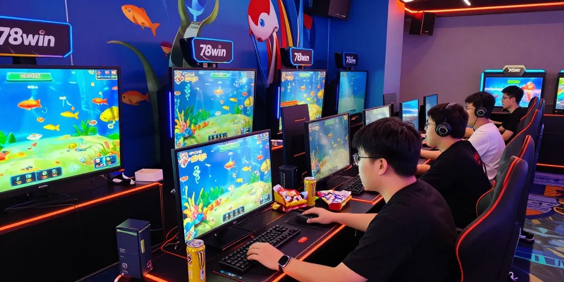 Engaging gaming scene at 78win.com, showcasing players enjoying thrilling fish shooting games.