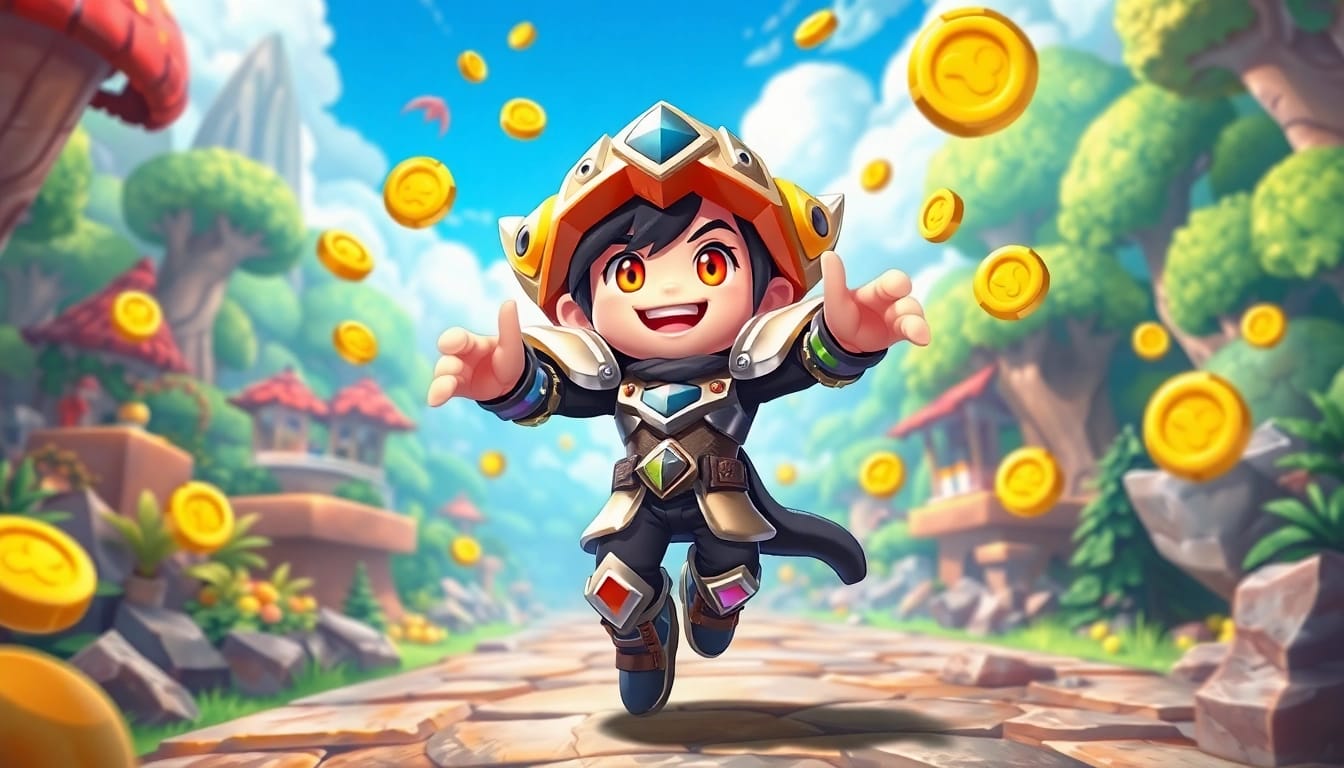 Experience the thrill of yono game with a vibrant character in a colorful fantasy world.