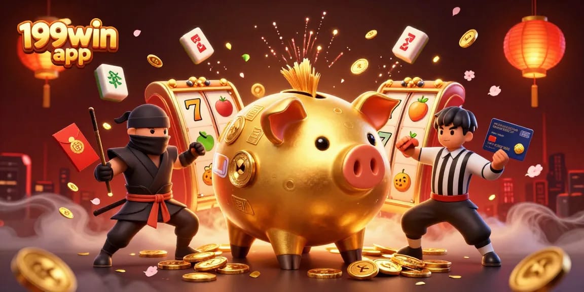 Spin the reels with 199win app featuring a vibrant casino scene packed with action and excitement.