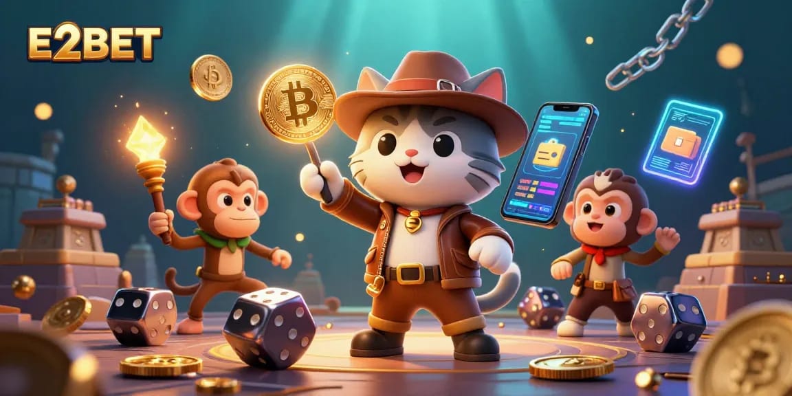 Experience thrilling gaming adventures at E2BET with a unique 3D casino artifact discovery scene.