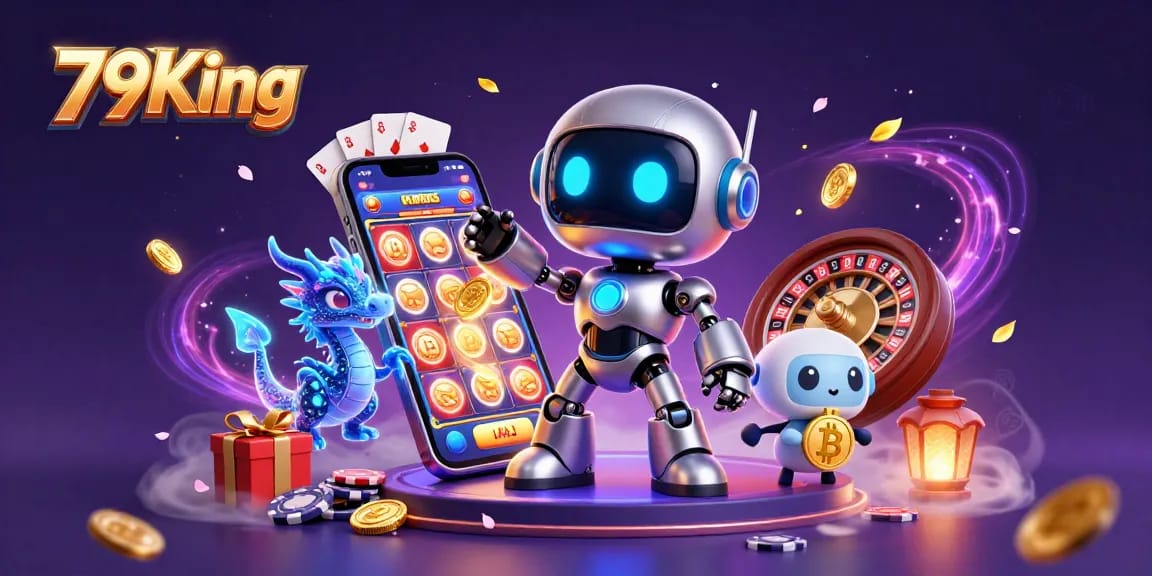Play thrilling games at 79King with a vibrant 3D casino atmosphere and unique characters.