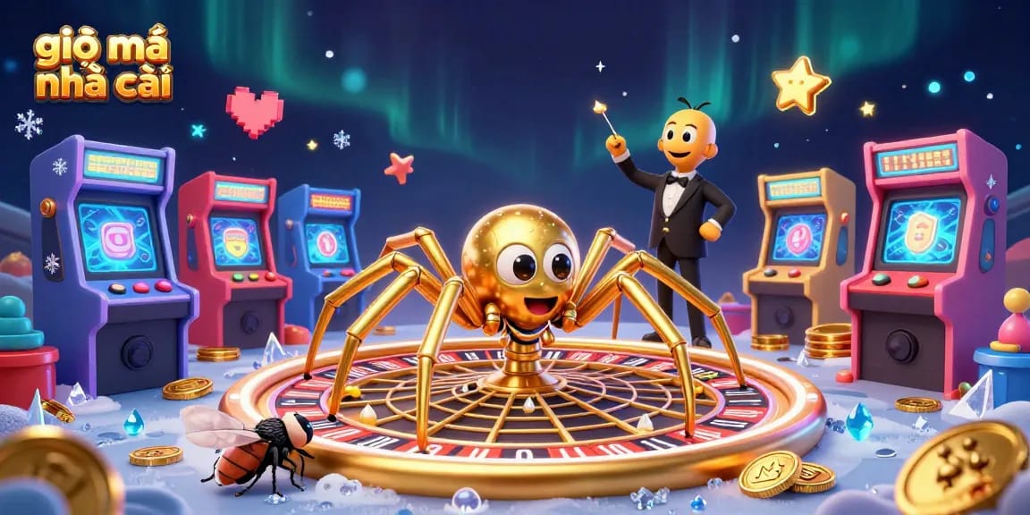 Experience the spinning roulette web at giải mã nhà cái with vibrant characters and dynamic gaming elements.