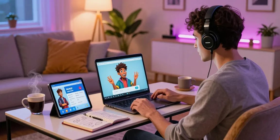 Engaging with nsfw character ai in a cozy living room with personalized avatars and creative ambiance.