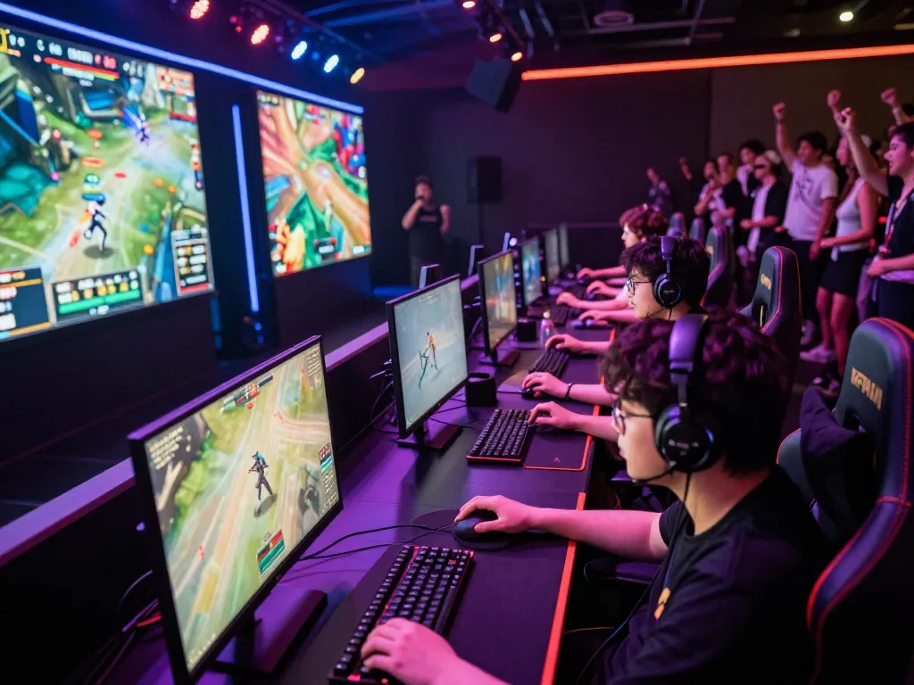 KPK100 esports tournament showcasing intense gameplay and vibrant crowd atmosphere.