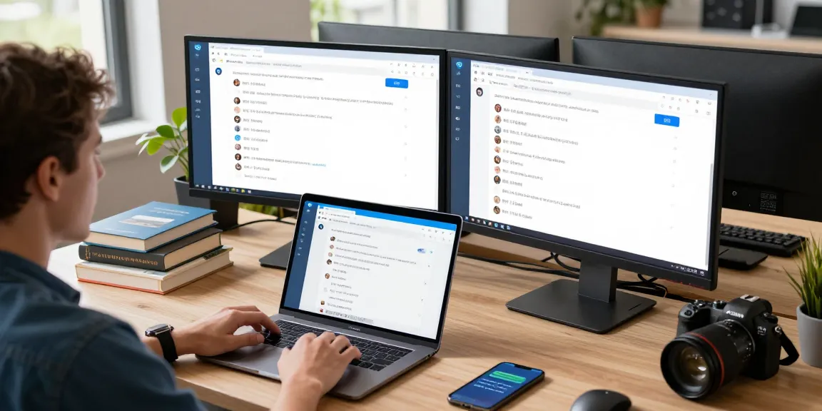 Engaging with the telegram chinese web version in a modern tech workspace.