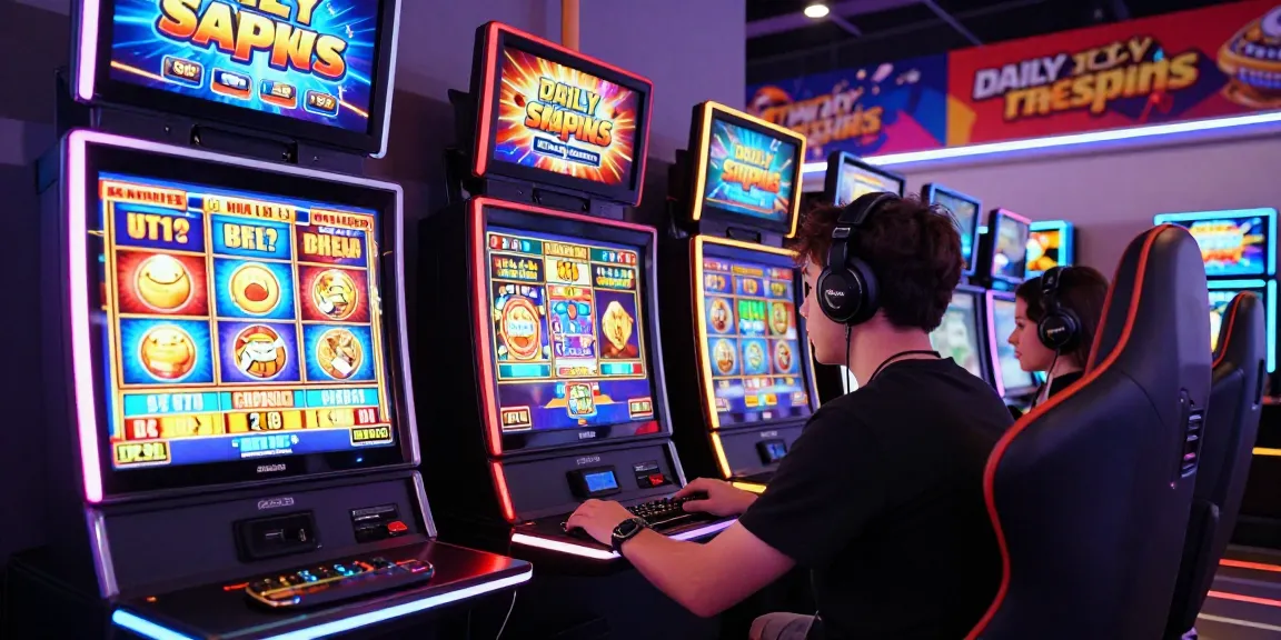 Exciting gaming experience at oppa86 with colorful slot machine graphics and immersive setup.