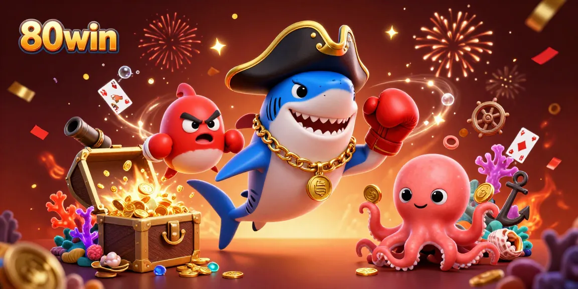 Experience excitement and winnings at 80win with dynamic casino characters and vibrant game elements.
