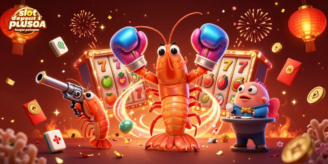 Menangkan slot deposit pulsa tanpa potongan dengan simbol buah, jackpot, dan kemeriahan penuh warna di ilustrasi 3D.